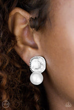 Load image into Gallery viewer, Gatsby Gleam - White Clip-On Earrings
