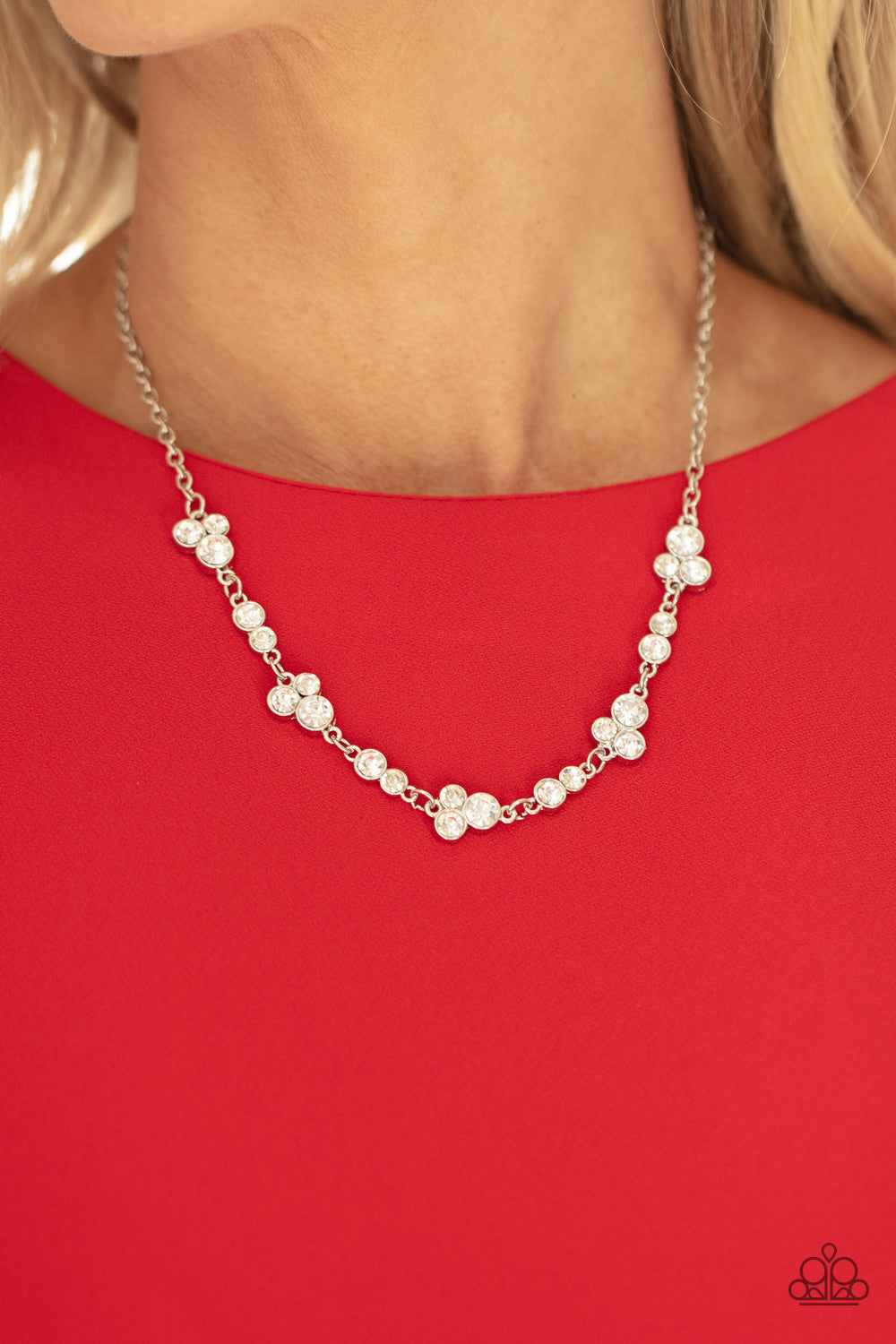 Gorgeously Glistening - White Necklace