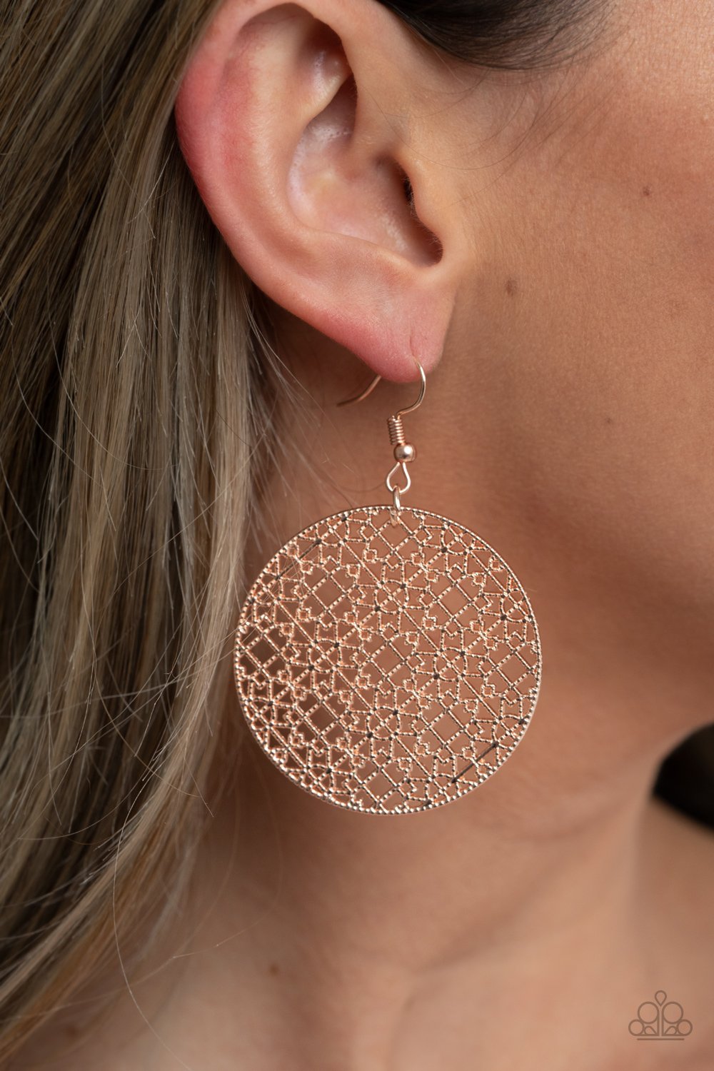 Metallic Mosaic - Rose Gold Earrings