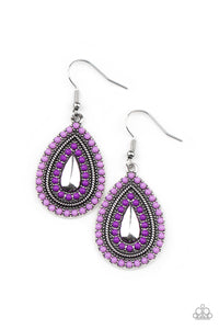 Beaded Bonanza - Purple Earrings