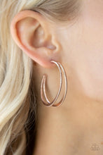 Load image into Gallery viewer, Rustic Curves - Rose Gold Earrings
